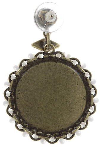 image for Earring stud dangling Oriental Bliss White  