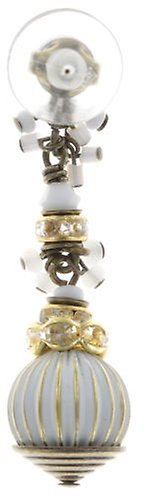 image for Earring stud dangling Oriental Bliss White  