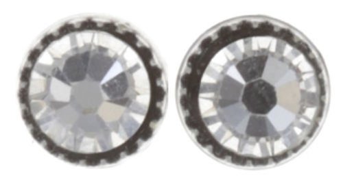 Kép Earring stud-flat Black Jack White crystal SS 16