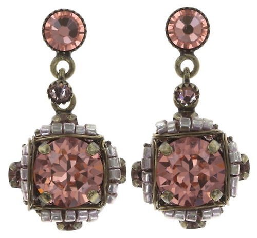 Bild für Ohrstecker baumelnd Byzantine peach/lila  