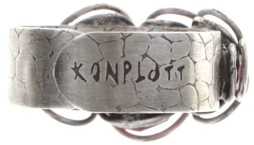 image for Ring Sparkle Twist Dark Rose fuchsia 