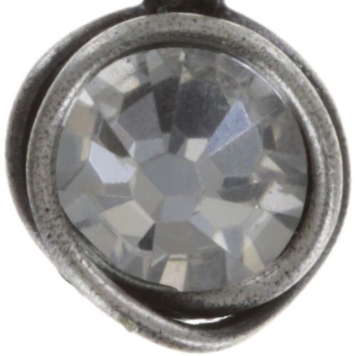 image for Earring Dangling Sparkle Twist White crystal 