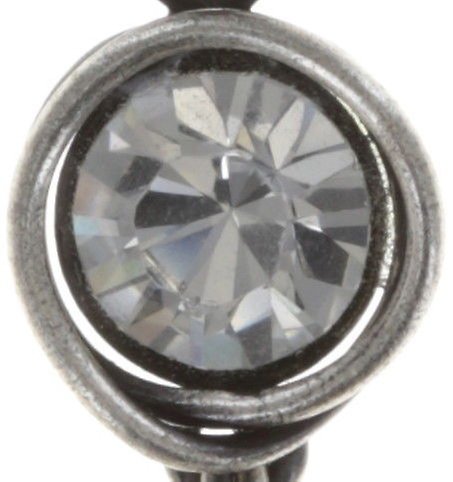 image for Earring Stud Dangling Sparkle Twist White crystal 