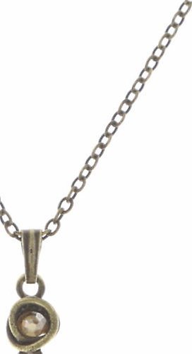 image for Necklace Pendant Sparkle Twist Beige crystal golden shadow 