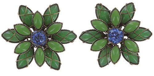 image pour Clou d'oreille Psychodahlia Bleu / Vert  extra small