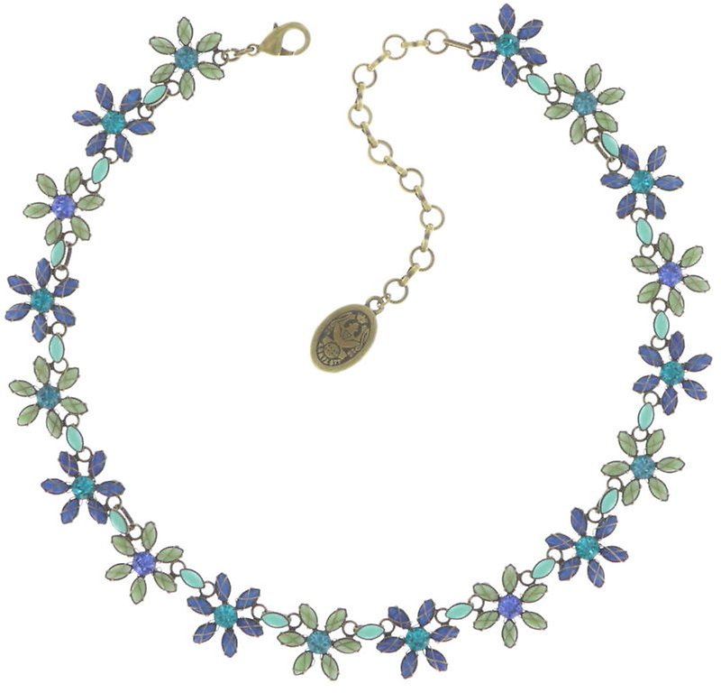 image for Necklace Collier Psychodahlia Blue / Green  