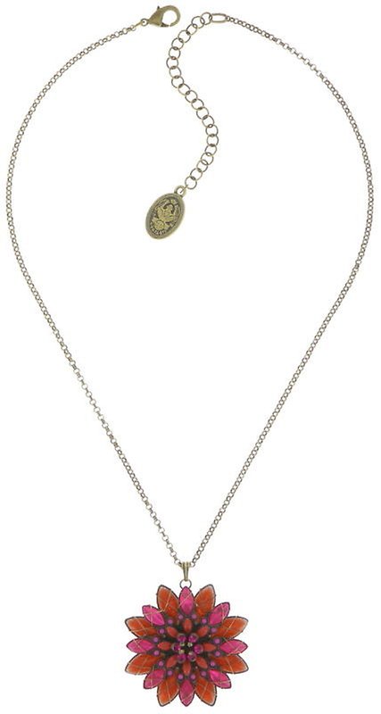 image pour Collier pendant Psychodahlia Orange / Lila  medium