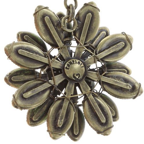 image for Earring Stud Dangling Psychodahlia Blue / Green  small