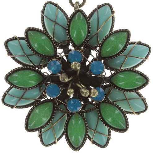 image pour Clou d'oreille pendant Psychodahlia Bleu / Vert  small