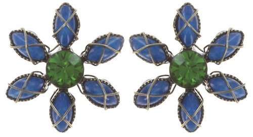 image pour Clou d'oreille Psychodahlia Bleu  