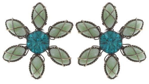 Bild für Ohrstecker Psychodahlia Blau / Grün  