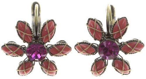 image pour Boucles d'oreilles Eurowire Psychodahlia Rouge  