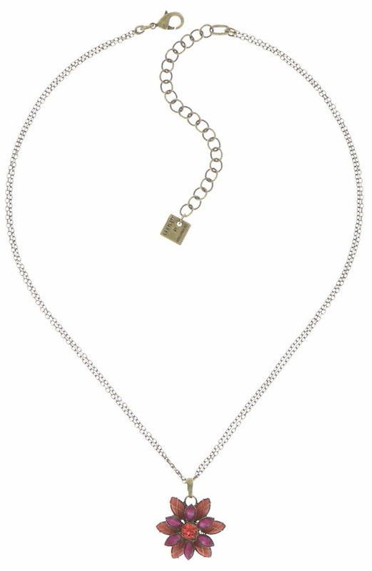 Bild für Halskette mit Anhänger Psychodahlia Orange / Lila  Extra Small