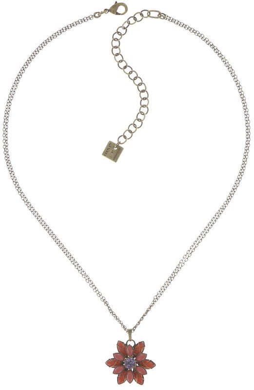 image pour Collier pendant Psychodahlia Orange / Lila  extra small