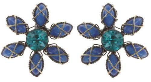 image for Earring Stud Psychodahlia Blue  