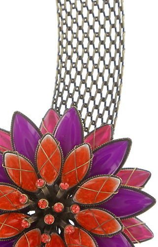 image for Necklace Collier Psychodahlia Orange / Lila  