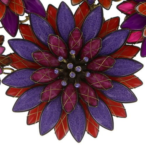 image for Necklace Collier Psychodahlia Orange / Lila  