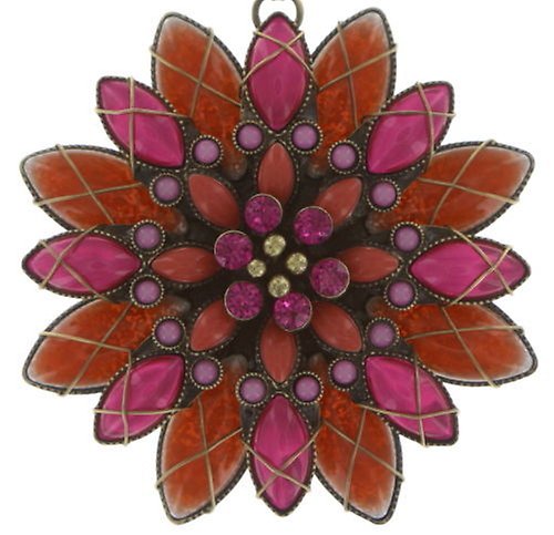 Bild für Halskette mit Anhänger Psychodahlia Orange / Lila  Medium