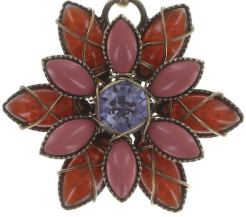 Bild für Halskette mit Anh&auml;nger Psychodahlia Orange / Lila  Extra Small