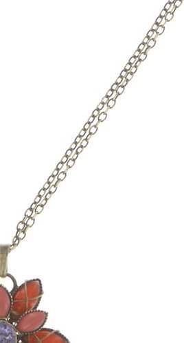 image pour Collier pendant Psychodahlia Orange / Lila  extra small