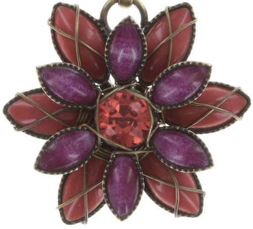 image pour Collier pendant Psychodahlia Orange / Lila  extra small