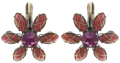 image pour Boucles d'oreilles Eurowire Psychodahlia Rouge  