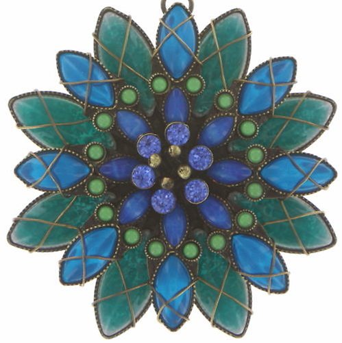 Bild für Halskette mit Anhänger Psychodahlia Blau / Grün  Medium