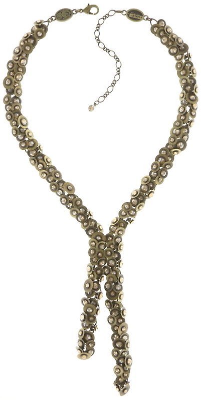 image for Necklace-Y Reptile Meteor Beige crystal golden shadow 