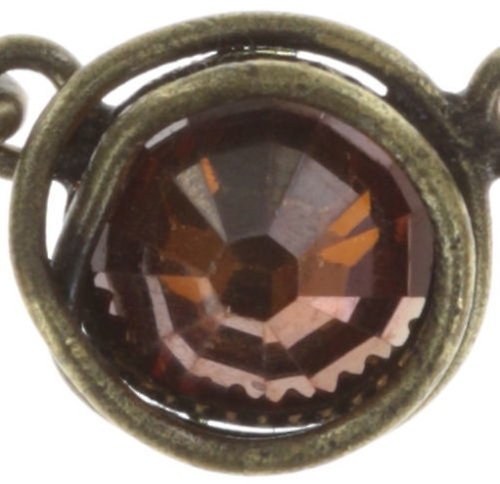 image for Necklace Sparkle Twist Brown / Orange crystal copper 