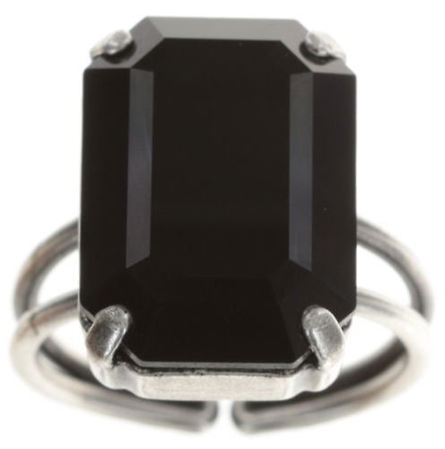 image for Ring Art Deco Oriental Black jet Big