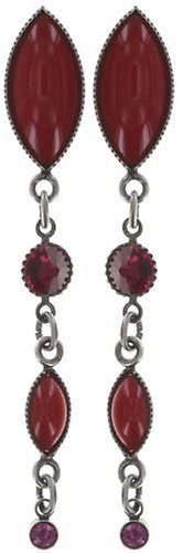 image pour Clou d'oreille pendant Dangling Navette Rouge  