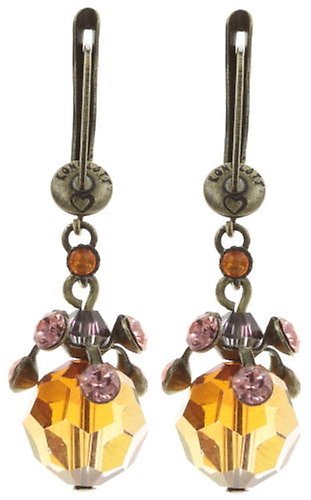 image pour Boucles d'oreilles pendantes La Maitresse Rose / Marron  