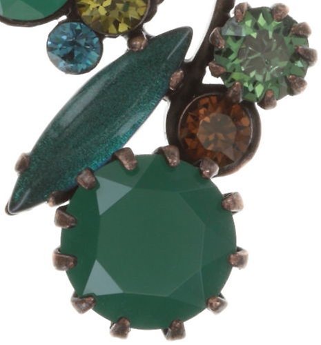 image pour Clou d'oreille pendant La Maitresse Marron / Vert  