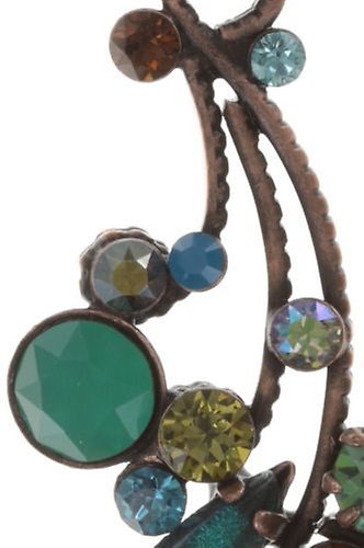 image pour Clou d'oreille pendant La Maitresse Marron / Vert  