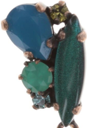 image for Earring stud dangling La Maitresse Brown / Green  