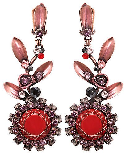 image for Earring Clip Dangling In Honor of the Rose Red  
