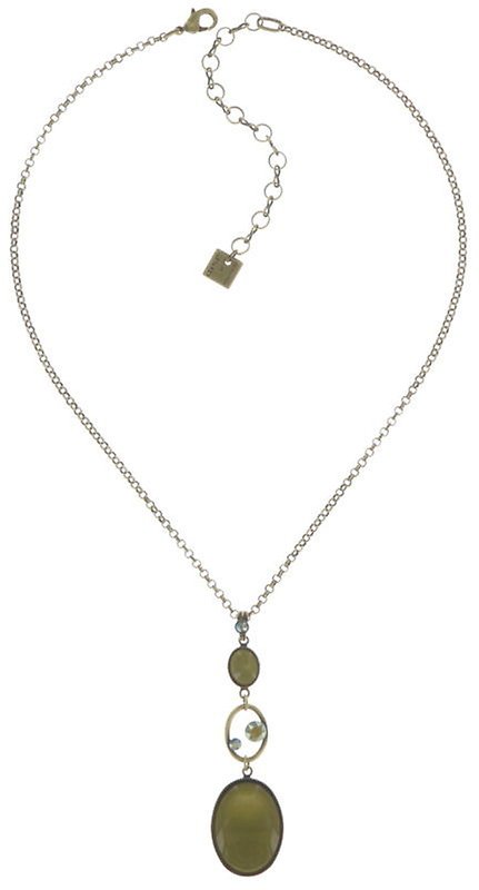 image for Necklace Pendant Oval in Concert Green  