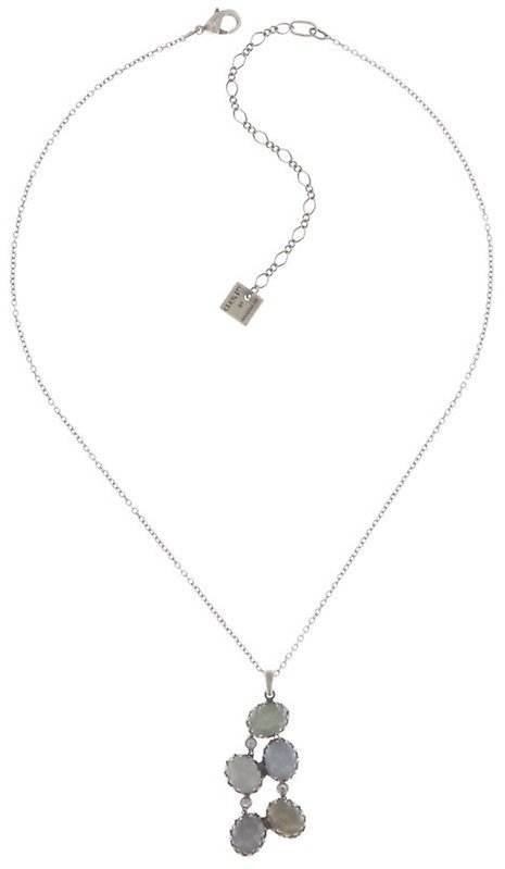 image for Necklace pendant Melody Drops White / Grey  