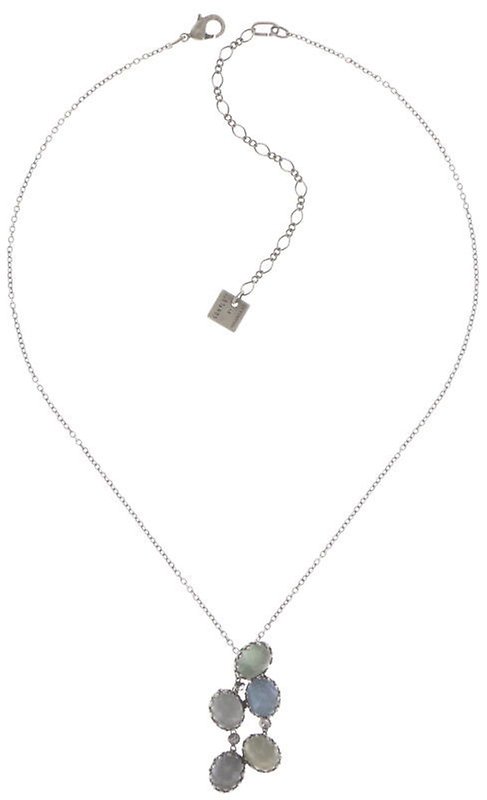 image for Necklace Pendant Melody Drops White / Grey  