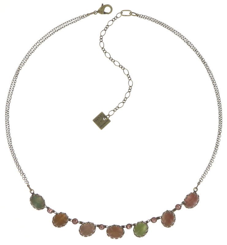 image for Necklace Melody Drops Brown / Green  
