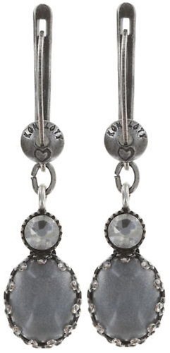 image for Earring Dangling Melody Drops White / Grey  