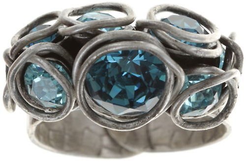 image for Ring Sparkle Twist Blue Turquoise 