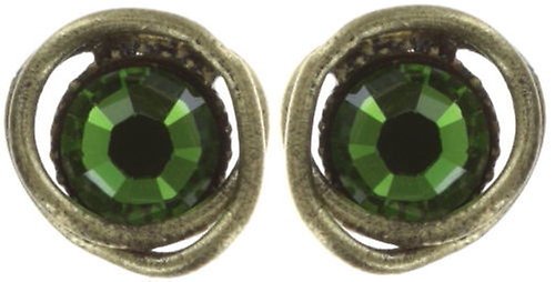 image for Earring Stud Sparkle Twist Green Fern Green 