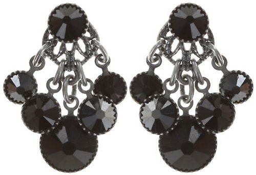 Kép Earring stud dangling Waterfalls Black  