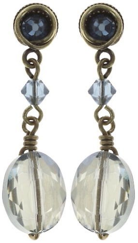 image for Earring Stud Dangling Twisted Ice Blue  small