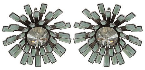 image pour Boucles d'oreilles Eurowire Love You Love You Not Vert crystal silver shade large