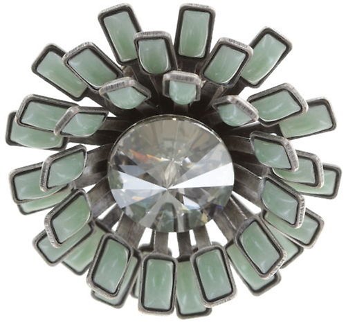 image for Pin Love You Love You Not Green crystal silver shade medium