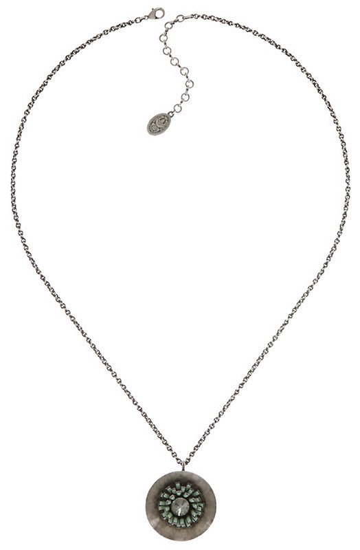 image for Necklace Pendant (Long) Archaic Love Oracle Green crystal silver shade medium