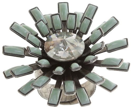 image pour Anneau Love You Love You Not Vert crystal silver shade large