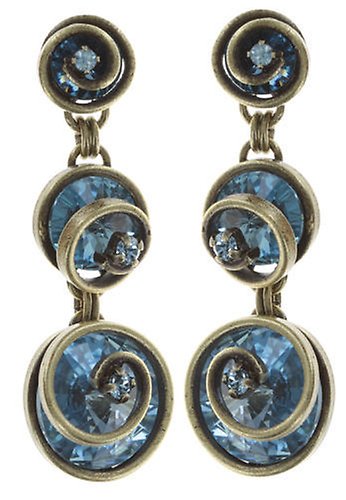 image for Earring Stud Dangling Classic Twist Blue aquamarine 